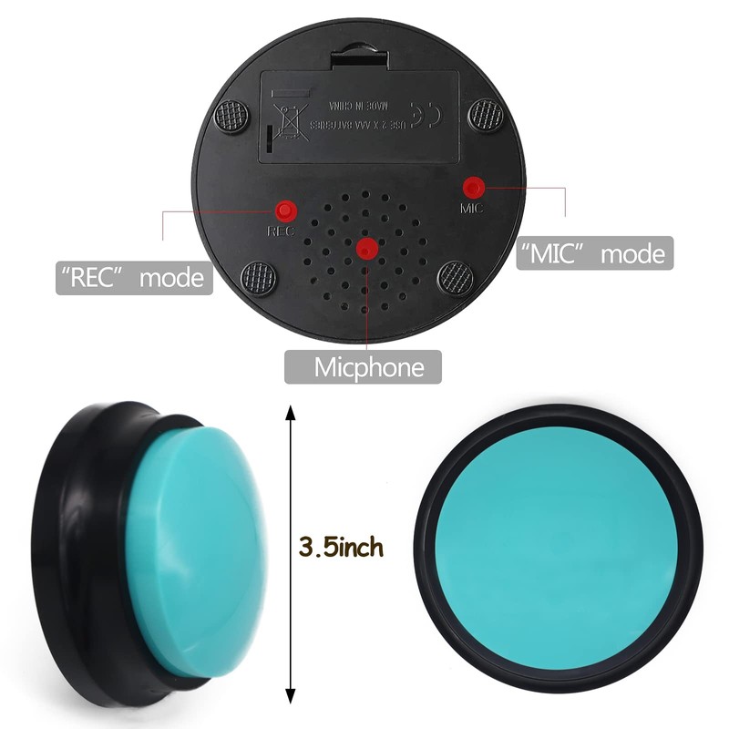 Voice Recording Button, Dog Buttons for Communication Pet Training Buzzer,
