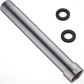 Brushed Nickel Shower Arm Extension, Female to Male 1/2 Inch Extender Arm for Rainfall Shower Head by BSTIIU, 6 Inches