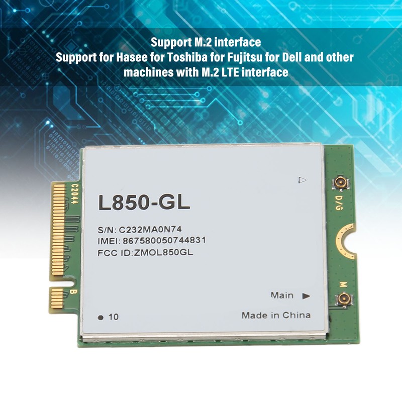 for L850 GL 4G LTE Module M.2 Interface Plug and