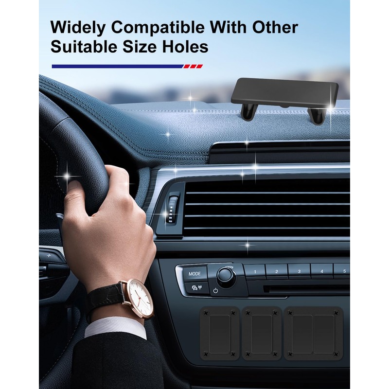 AutoEC 4pcs Rocker Switch Panel Black ABS Rectangular Blank Snap-in