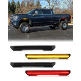 Mynoway 4 PCS LED Side Marker Light Replacement for Sierra 2500HD 3500HD 2020-2024, Front Rear Side Fender Position Driving Lamp Assembly Smoked Lens Replace OE 84806032, 84185031