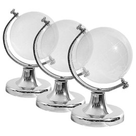 Cabilock 3pcs Crystal Globe Desktop World Globe Decor Earth Globe World Map Ball World Map Decor Round Earth Ornament Paperweight World Globe Mini World Globe Artificial Crystal Transparent