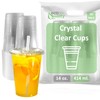 EcoQuality Clear Plastic Disposable Cups with Lids and Straws 50