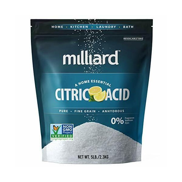 Milliard Citric Acid - 5 Pound 100% Pure Food Grade NON-GMO 5 Pound