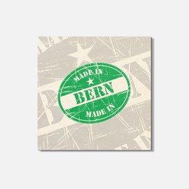 Unbranded Made In Bern Grunge Travel 4'' X 4'' Square Wooden Coaster