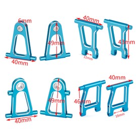 MORFUM 8Pcs Metal Aluminum Alloy Front Rear Upper Lower Suspension Arm Set Swing Arms Compatible with 1/10 Tamiya TT01 RC Car Upgrade Parts