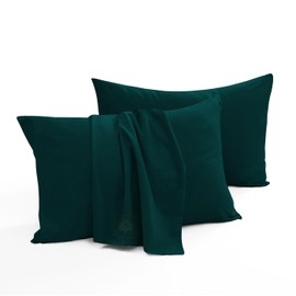 Toddler Travel Pillow Cover 100% Egypatian Cotton Pillowcase Set of 2 with Zipper Closure Small Pillow Case 500 Thread Count Travel Pillowcase (13x18 Inch, Teal)