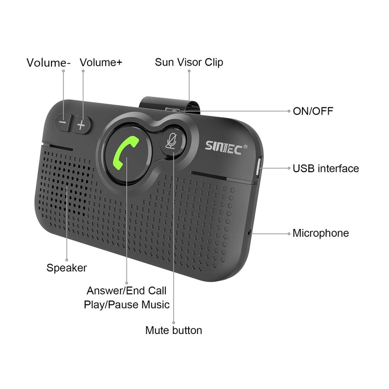 Bluetooth Car Speaker for Cell Phone, Handsfree Bluetooth Car Kit