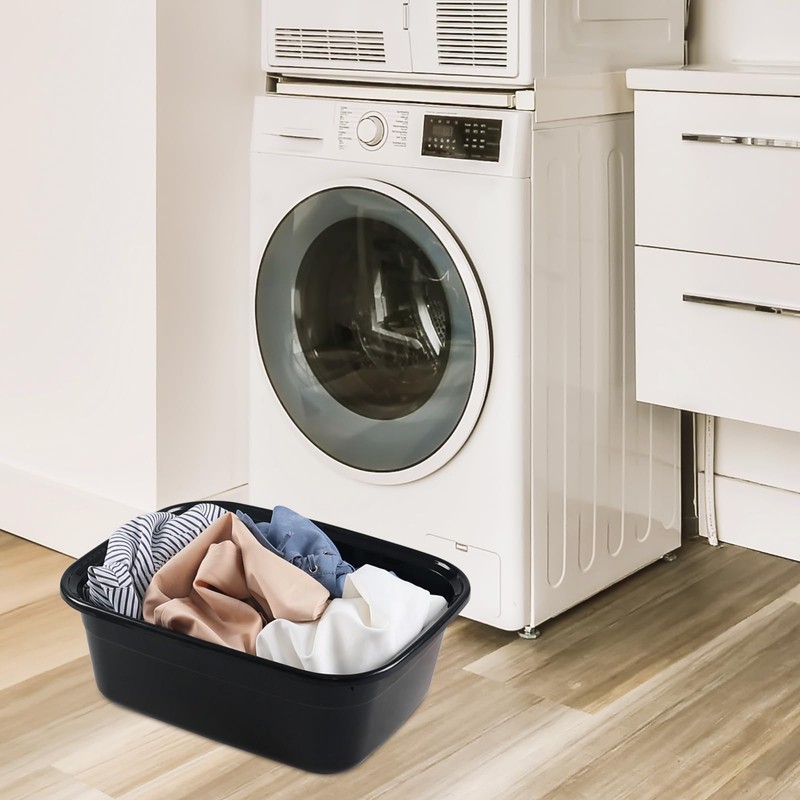 Asking 14 Quart Rectangular Plastic Dish Pan Tub, Portable Washbasin,