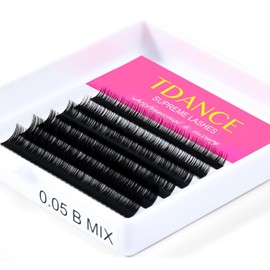 TDANCE Bottom Lash Extension 0.03/0.05/0.07mm Thickness Bottom Eyelashes Lower Lash Extensions B Curl 5-7mm Mixed Under Bottom Lashes (0.07-B,5-7 mm)