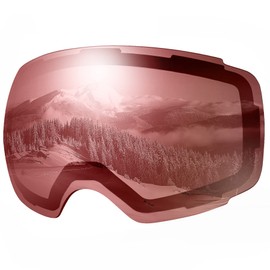 OutdoorMaster Ski Goggles PRO Replacement Lens - 20+ Choices (VLT 28% Pink Silver)
