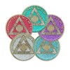 8 Year Sobriety Coin | Glitter Triplate AA Chip Recovery