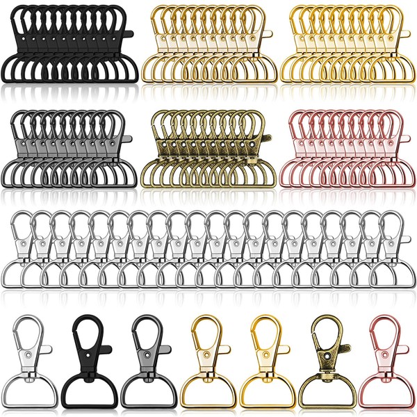 Swivel Clasp Hooks, Anezus 80Pcs Key Chain Clip Hooks, D