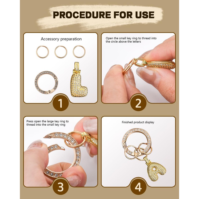 QianSiLi Initial Keyrings For Women, Key Chains For Women S