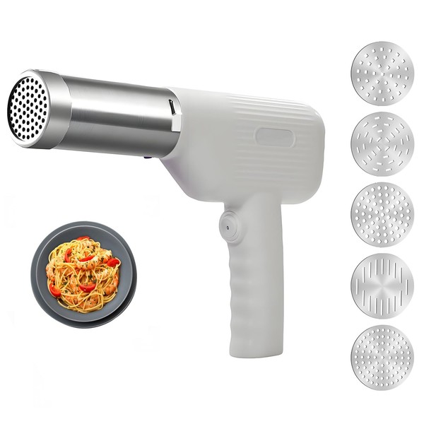 Handheld Electric Pasta Maker, 5-in-1 Cordless Pasta Maker Machine, Portable