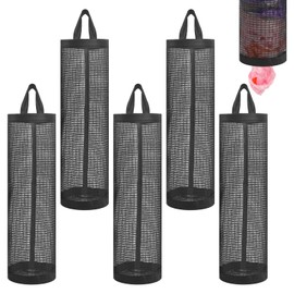5Pcs Plastic Bag Holder Grocery Bag Holder Folding Hanging Storage Dispenser Mesh Bags Dispenser Trash BagOrganizer Shopping Bags Recycling for Home Kitchen