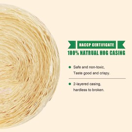 Edible Drying Natural Sausage Casing, Sausage Casings for Flavorous Homemade Sausages Ham,Breakfast Sausage,Italian Sausage,Knoblewurst,Pepperoni,Bologna Sausage and Most Sausage (8m/26ft),Φ43mm