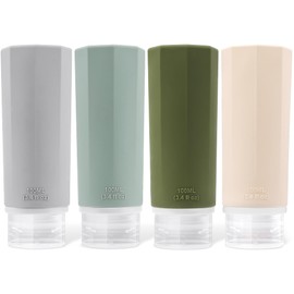 Opret 100ml Travel Bottles for Toiletries, 4 Pack 3.4oz Leak Proof Refillable Squeezable Travel Containers TSA Approved BPA Free Travel Size Bottles for Shampoos, Conditioner and Lotion