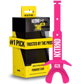 Nxtrnd Two Pro - Protector bucal de fútbol, correa permanente, para adultos y jóvenes (rosa)