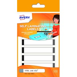 Avery Self Laminating Labels, 86 x 17 mm, 24 Labels Per Pack, White/Grey