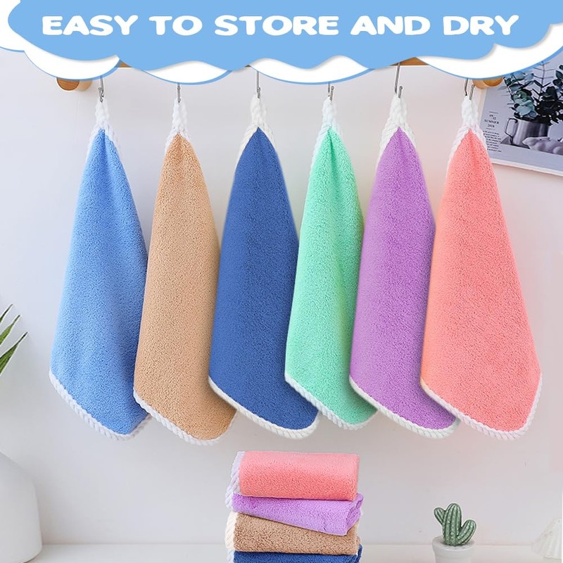 Aolso 6 PCS Flannels Face Cloth Soft Face Cloths, Reusable