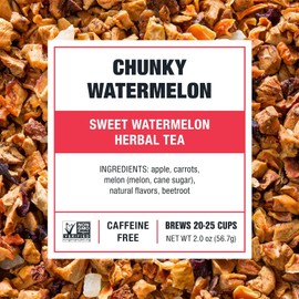 Tiesta Tea - Chunky Watermelon, Loose Leaf, Sweet Watermelon Herbal Tea, Premium Non-Caffeinated Blend, Make Hot or Iced, Brews Up to 25 Cups, 2 Ounce Resealable Pouch