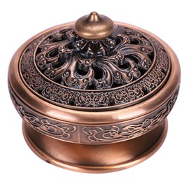 Alloy Censer Burner Incense Lotus Buddha Incense Burner Holder Bronze Vintage Incense Burner Charcoal Stove Luxury Stand Incense Metal Home Decoration Office Room Tea House for Stick Cone Reel Incense