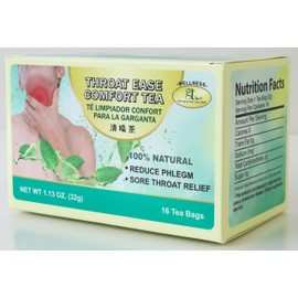 GT Throat Ease Comfort Tea, 1.13 Ounce Box (16 Tea Bags)