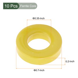 YOKIVE Toroid Core Ferrite Ring Iron Powder Inductor Ferrite Rings Good for Power Converters (Yellow White 33.7 mm x 19.3 mm x 11.3 mm) Pack of 10
