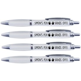 Simon's Pen Hands Off!!, 4 Printed PENS for Simon