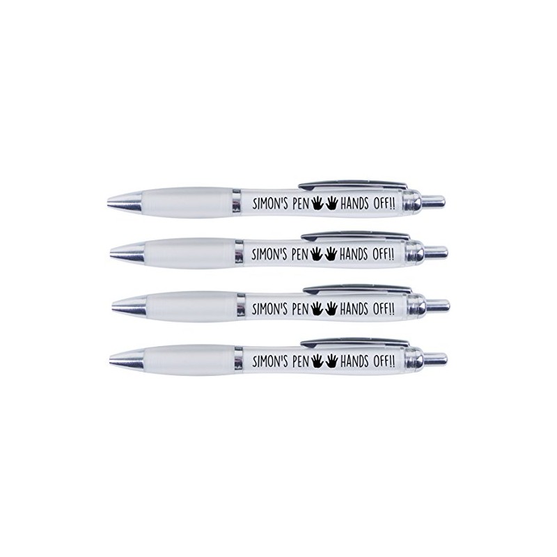Simon's Pen Hands Off!!, 4 Printed PENS for Simon