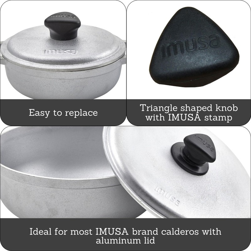 IMUSA Large Spare Triangle Knob Set for Calderos,Black