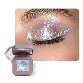Sombra de ojos con purpurina, sombra de ojos metálica brillante azul hielo blanco plateado, sombra de ojos única de alto pigmento, holográfico iridisc