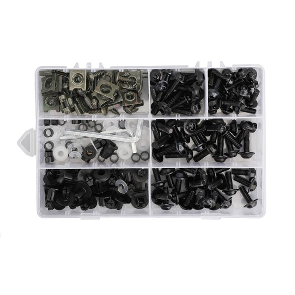 Topteng Fairing Bolts Kit, 198PCS Fairing Bolts Screws Bodywork Kit