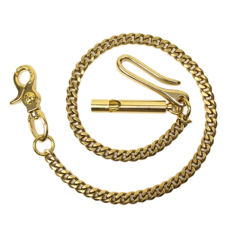 DSHOM Retro Rustic Solid Brass Keychain Wallet Cuban Chain Hook