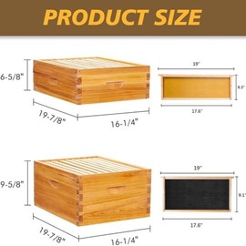 Maybee Hives 100% Beeswax Langstroth Beehive Box With Pine Wooden Frame and Beeswax Plastic Foundation - Size: 10 Frame, Style: 1 deep Box
