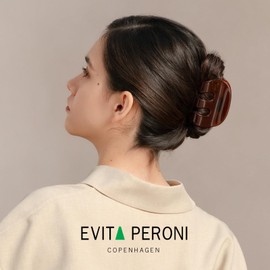 EVITA PERONI Letter "E" Hair Clips for Women, 3 Inch Medium Hair Claw Clips for Women Thin Thick Curly Hair, Acetate Hair Clip Strong Hold Jaw Clips