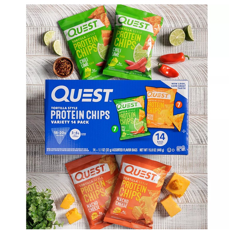Quest Tortilla-Style 18-20g Protein Chips, Variety Pack, 14 ct.