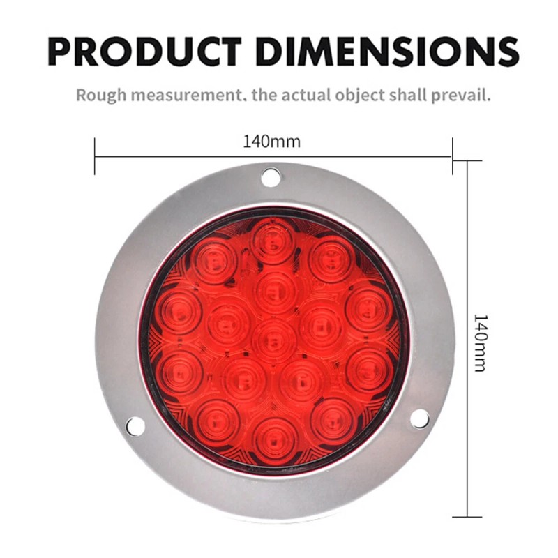 4x 4-inch 16LED Round Truck Tail Stop Turn Brake Lights