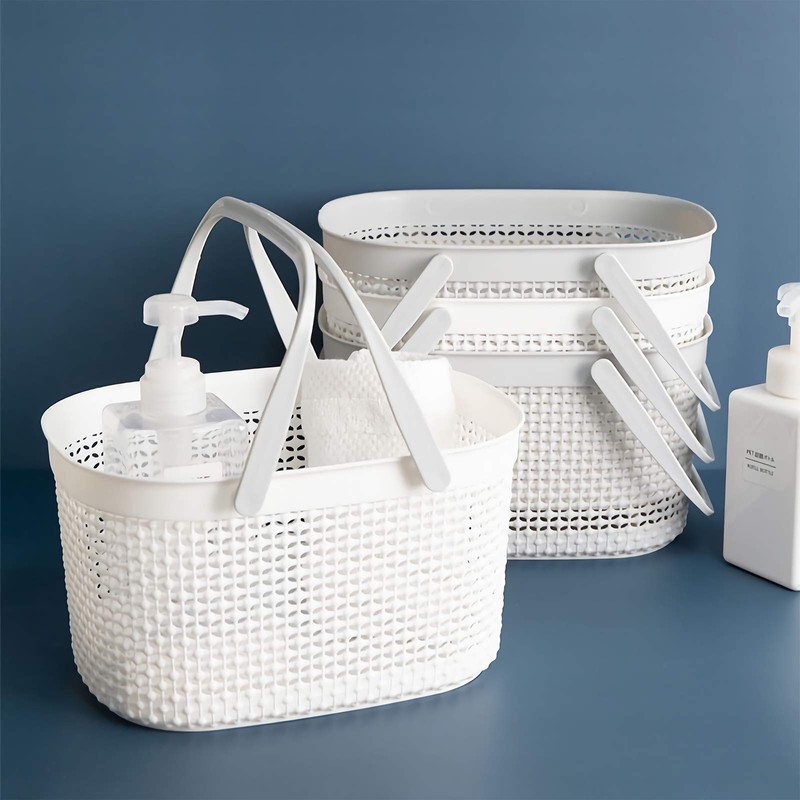 rejomiik Portable Shower Caddy Basket, Plastic Organizer Storage Tote with