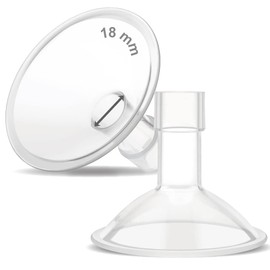 Maymom MyFit Crater Series 18 mm Two-Piece Design Small Breastshield Compatible with Medela Breast Pumps; Not Original Medela Pump Parts; Replace Medela Shields; Fit Flex Connector; 2pc