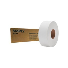 SMPLY PRO Jumbo Roll Tissue – 1,000' Rolls, 12-Roll Case (12,000' Total) – 2-Ply Bulk Toilet Paper for Commercial Restrooms – Fits Universal Dispensers – High-Capacity & Cost-Effective