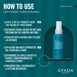 GYADA COSMETICS, Strengthening Thermal Protection with Spirulina and AQ-SAVE, Hair Heat Protection with Restructuring Effect, for Hydrated Hair, Non-Greasy and Weighting, 100 ml