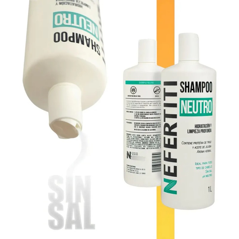 Shampoo Neutro Para Limpieza Profunda Profesional 1l Sin Sal