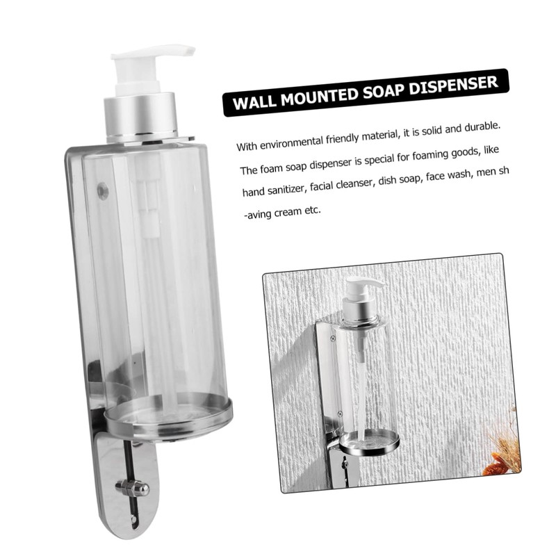 iplusmile Wall Mounted Bathroom Soap Dispenser Holder Single Compartment Silver