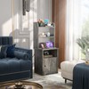 Tall Nightstand with Charging Station and LED Lights - 47"