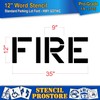 Pavement Marking Stencils - 12 inch FIRE Stencil - 12"