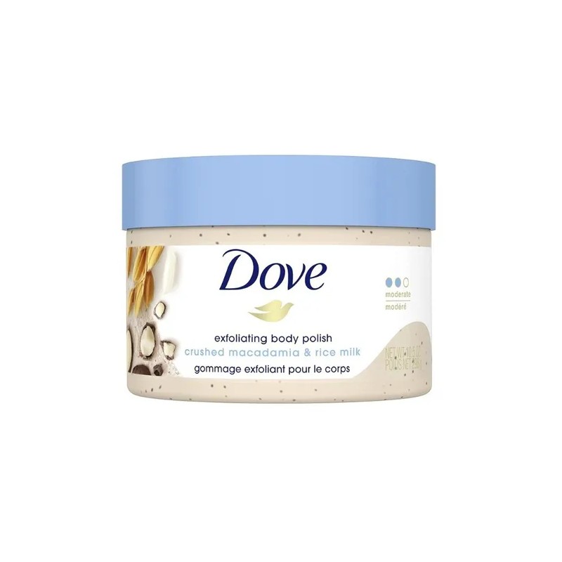 Dove Exfoliante Corporal Leche de Macadamia y Arroz, 298g