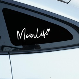 Mom Life Car Window Decals - Car Stickers and Decals, Vinyl Car Stickers Decals for Cars Trucks Vans Walls Laptop Tumblers Gift for mom, Grandma, newmom (White-Momlife)