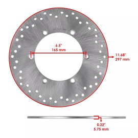 Caltric Rear Brake Disc Rotor for Honda VTX1300S VTX1300C VTX1300R VTX1300T 2003-2009